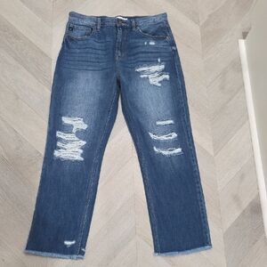 Kancan Eloise High Rise Straight Leg Jeans, Medium Wash, Size 11/29